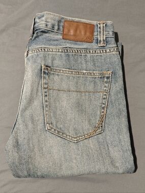 Converse One Star Men's Distressed Low Boot Cut Premium Denim Jeans Blue 32 x 30